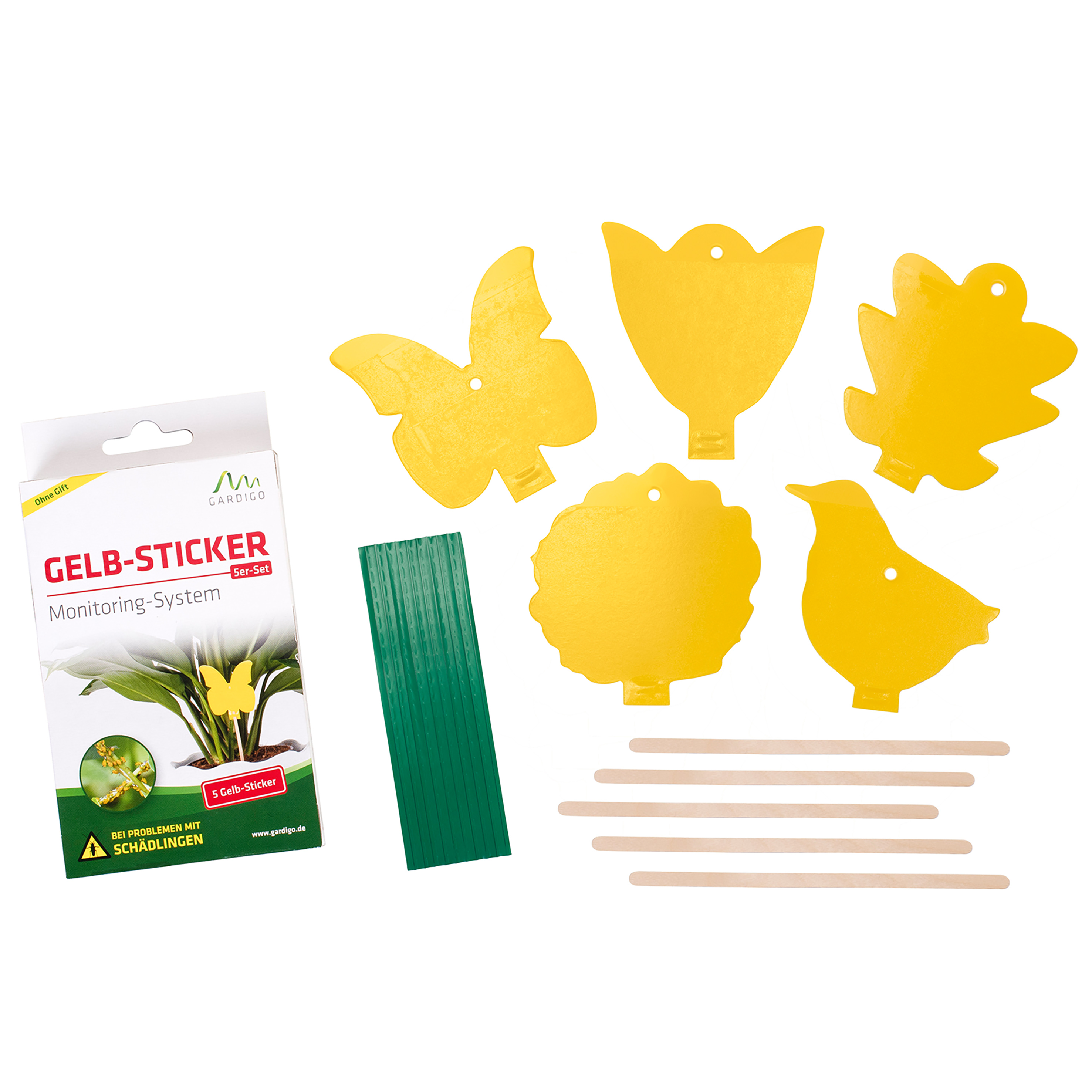 Yellow Stickers | Set of 5 sticky traps | against fungus gnats, blackflies etc.