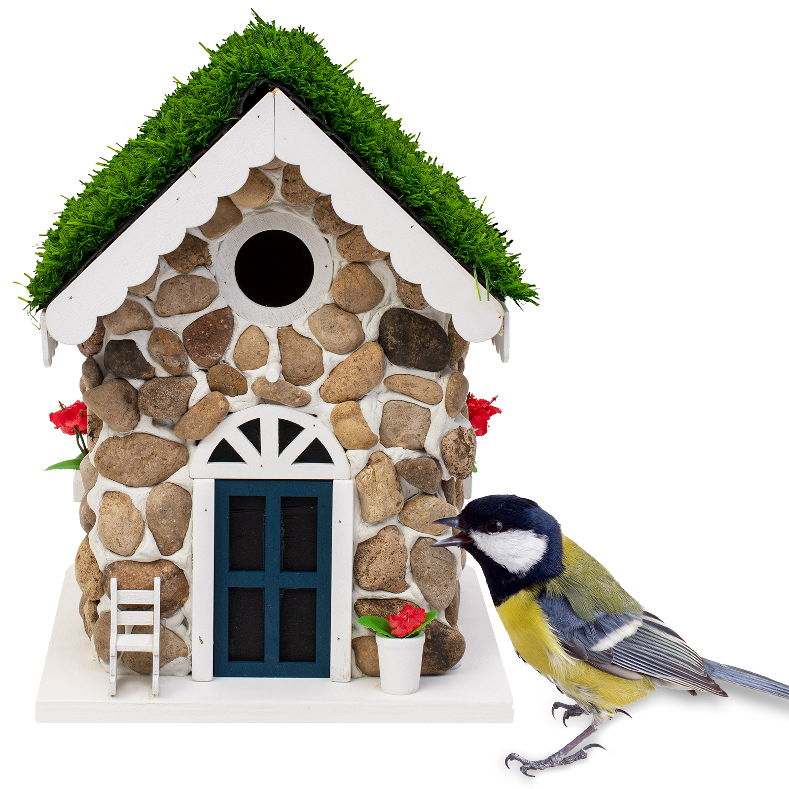 Bird Nesting Box Stone Cottage  | decorative birdhouse