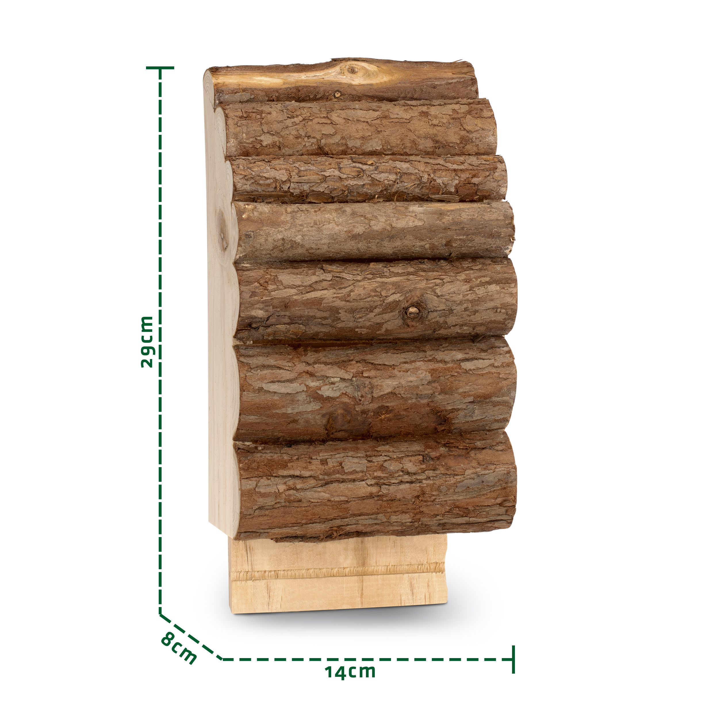 Maße des Fledermaushauses: ca. 14 x 29 x 8 cm