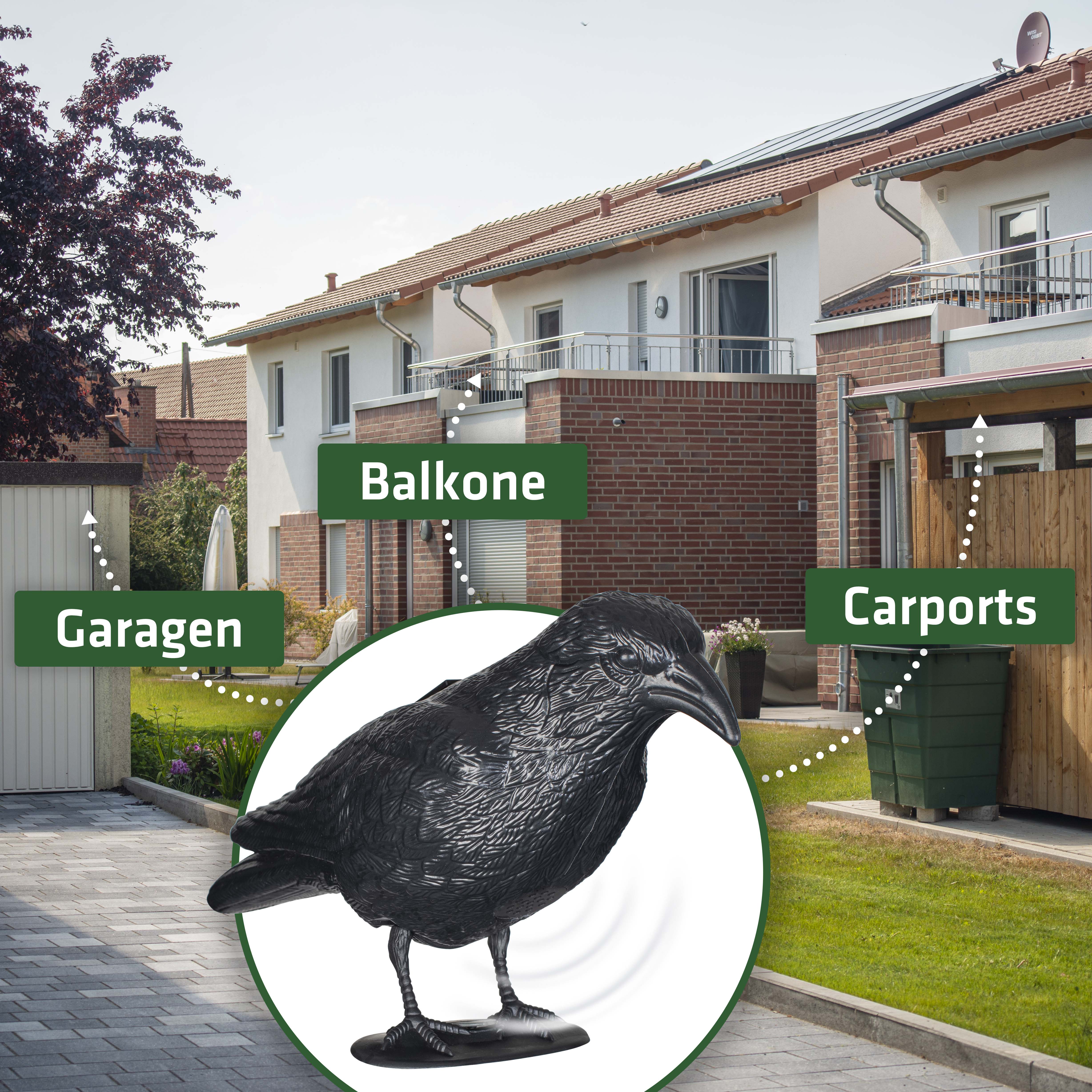 Solar Pigeon-Repeller Crow | with realistic sounds | radar motion sensor