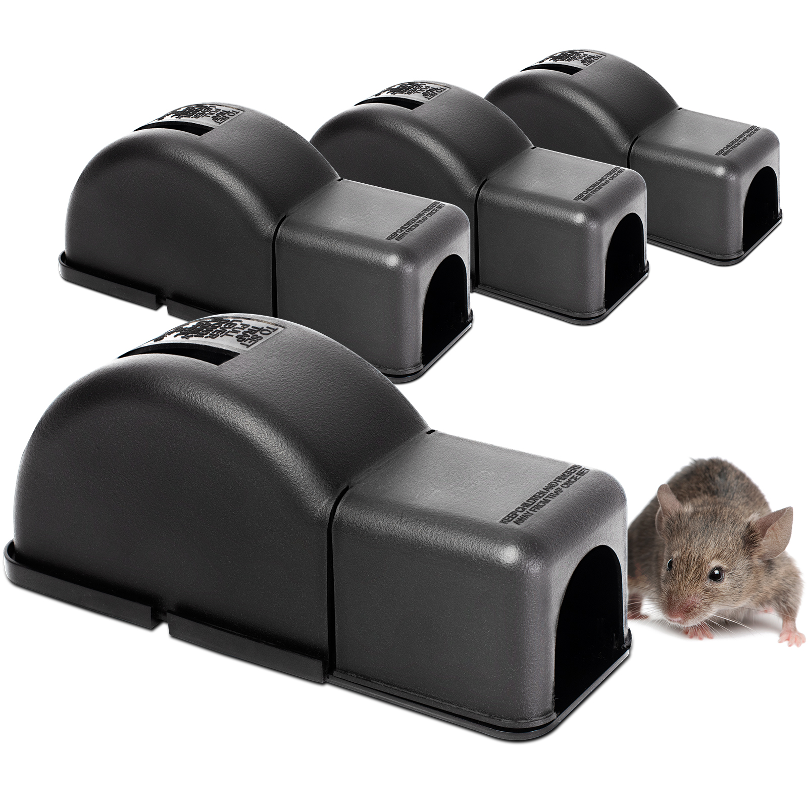 Mouse trap 2.0 | tunnel trap with safety enclosure | set of 4