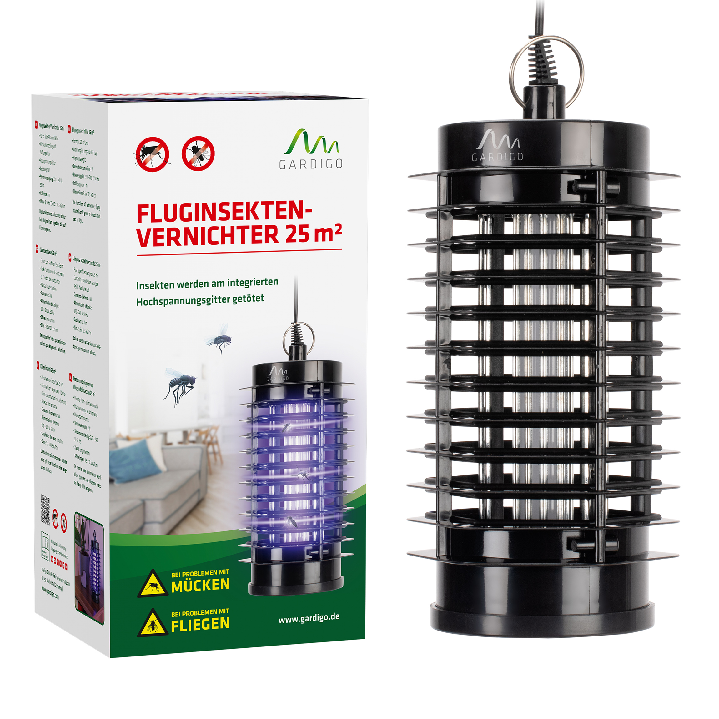 Flying Insect Killer 25 m² | mosquito trap with ultraviolet light