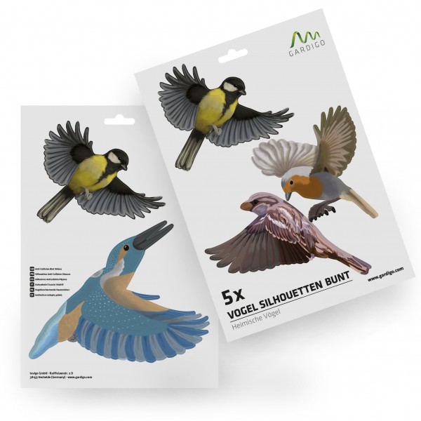 Anti Collision Bird Stickers, Set of 5, Native Birds